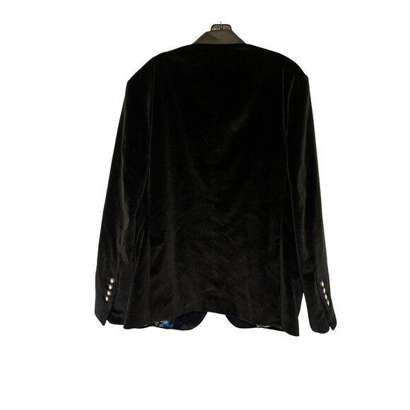 Robert Graham Black Velvet Blazer Jacket 44R With Multicolor Mosaic Lining - Picture 2 of 6